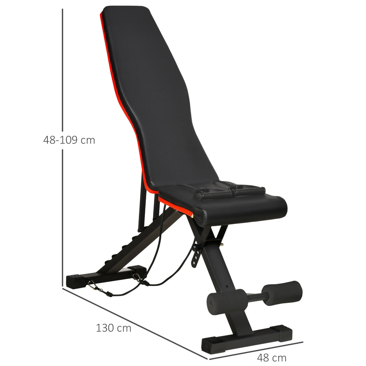 easycomfort easycomfort panca multifunzione per addominali e pesi inclinazione regolabile ed elastici 130x48x48 109cm nero