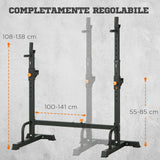 easycomfort porta bilanciere regolabile con supporti per dip station e push up 111 151x69x120 150 cm nero