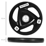 easycomfort set di 2 dischi pesi da 10kg in acciaio con rivestimento in gomma per bilanciere