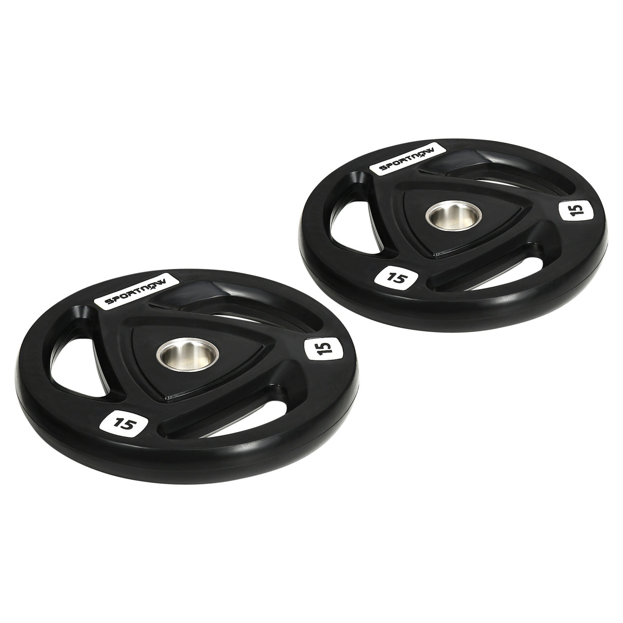 easycomfort set di 2 dischi pesi da 15kg in acciaio con rivestimento in gomma per bilanciere