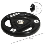 easycomfort set di 2 dischi pesi da 20kg in acciaio con rivestimento in gomma per bilanciere