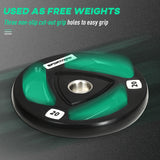 easycomfort set di 2 dischi pesi da 20kg in acciaio con rivestimento in gomma per bilanciere