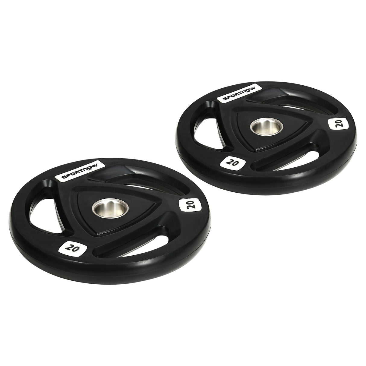 easycomfort set di 2 dischi pesi da 20kg in acciaio con rivestimento in gomma per bilanciere