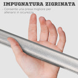 easycomfort bilanciere da squat stacchi da terra e sollevamenti per pesi da o2.5 cm da 100kg mx in acciaio o2.5x170 cm argento