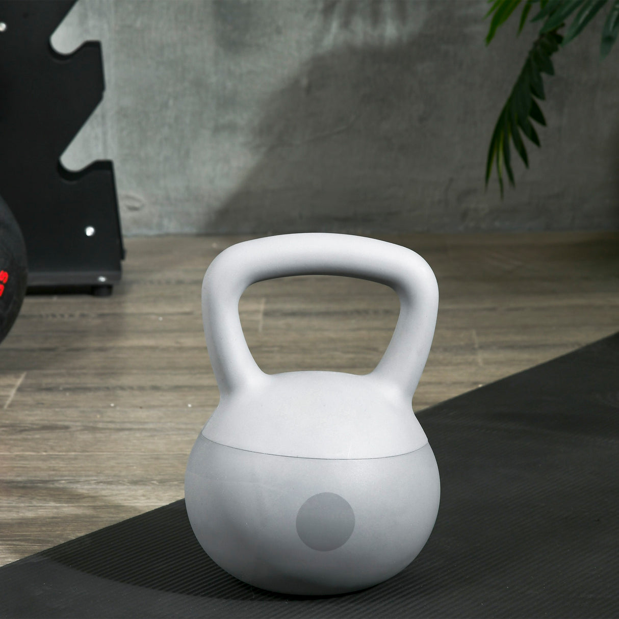 easycomfort kettlebell 8kg in pvc e sabbia metallica per allenamento spalle e bicipiti 22x22x29 cm grigio