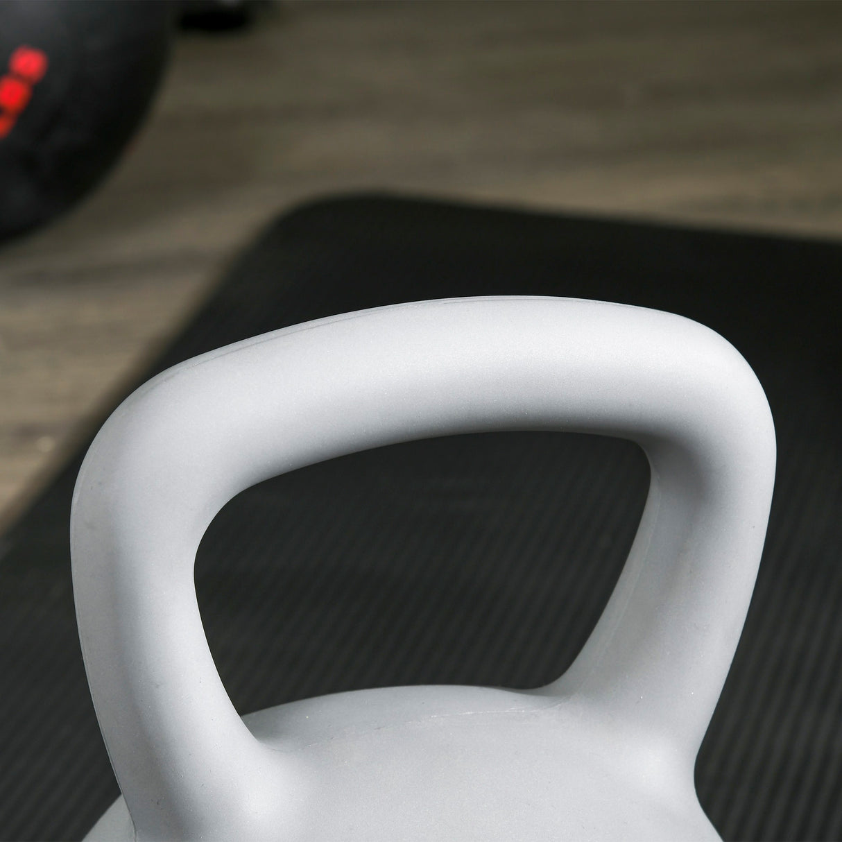 easycomfort kettlebell 12kg in pvc e sabbia metallica per allenamento spalle e bicipiti 22x22x29 cm grigio