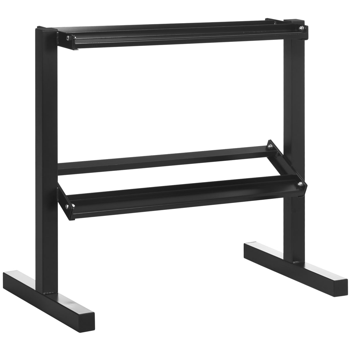 easycomfort porta pesi con 2 ripiani in acciaio per palestra casa e ufficio 92.5x50.5x80.5cm nero