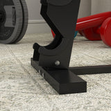 easycomfort rastrelliera per manubri in acciaio a 5 livelli con inserti in plastica 35x33x66 cm nera