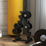 easycomfort rastrelliera per manubri in acciaio a 5 livelli con inserti in plastica 35x33x66 cm nera