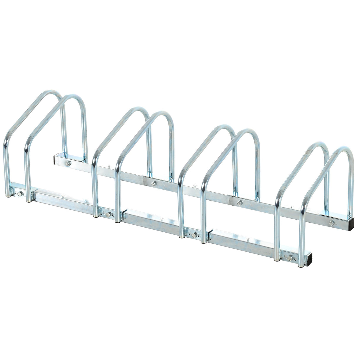 easycomfort rastrelliera portabiciclette parcheggio per 4 biciclette in acciaio 110x33x27 cm argento
