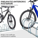 easycomfort rastrelliera portabiciclette parcheggio per 5 biciclette in acciaio 145 33 27 cm argento