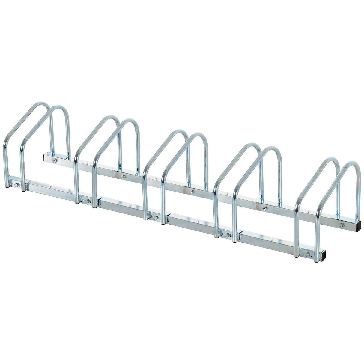 easycomfort rastrelliera portabiciclette parcheggio per 5 biciclette in acciaio 145 33 27 cm argento