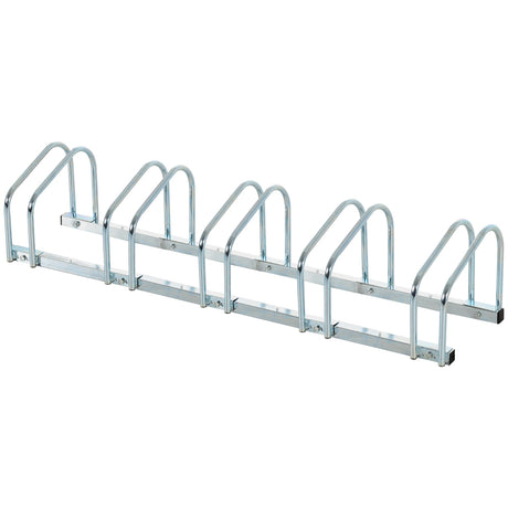 easycomfort rastrelliera portabiciclette parcheggio per 5 biciclette in acciaio 145 33 27 cm argento