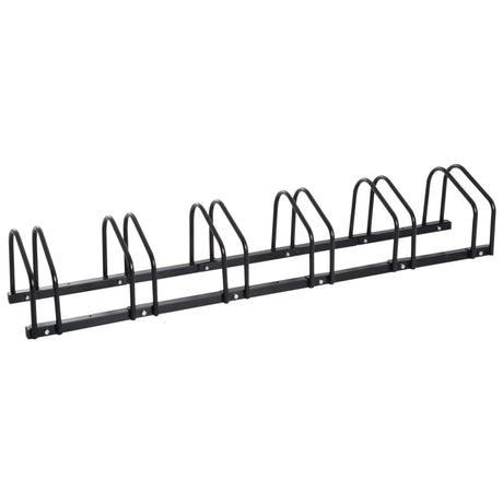 easycomfort rastrelliera portabiciclette parcheggio per 6 biciclette in acciaio 179x33x27 cm nero