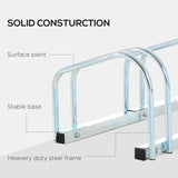 easycomfort rastrelliera portabiciclette parcheggio per 6 biciclette in acciaio 179x33x27 cm argento