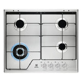 electrolux piano cottura a gas electrolux serie 600 kgs6434sx 4 fuochi l595xp51 inox ean 7332543609307
