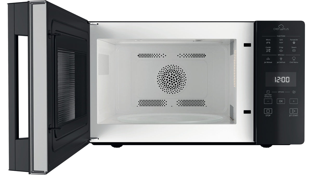 whirlpool microonde combinato whirlpool chef plus mcp 359 sl 800 w 25 litri grill a30xl52xp494 funzione cottura a vapore argento ean 8003437862069