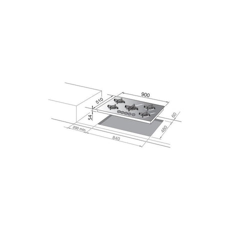 de longhi piano cottura a gas de longhi life nsl 590 nc 5 fuochi l90xp51 vetroceramica nero ean 8024651211303