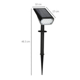 easycomfort set da 4 faretti da giardino e muro con picchetto luce solare 2 luminosita 17x10x48.3cm nero
