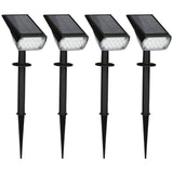 easycomfort set da 4 faretti da giardino e muro con picchetto luce solare 2 luminosita 17x10x48.3cm nero