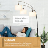 easycomfort easycomfort lampada da terra 3 luci e braccia flessibili base in marmo altezza 205cm ean 8055776913513