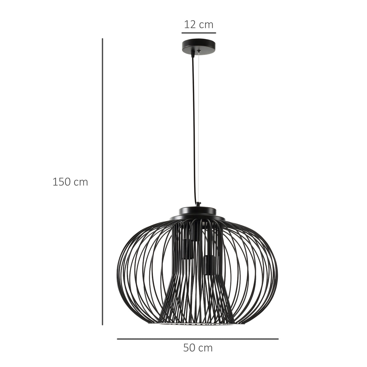 easycomfort easycomfort lampadario da soffitto design moderno con attacco e27 e altezza regolabile 50x150cm