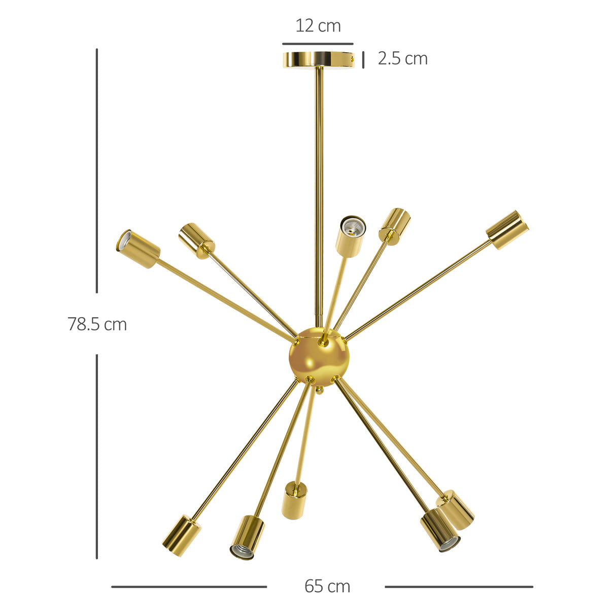 easycomfort easycomfort lampada a sospensione in metallo oro con 10 luci per cucina soggiorno e camera da letto 65x65x78 5 cm
