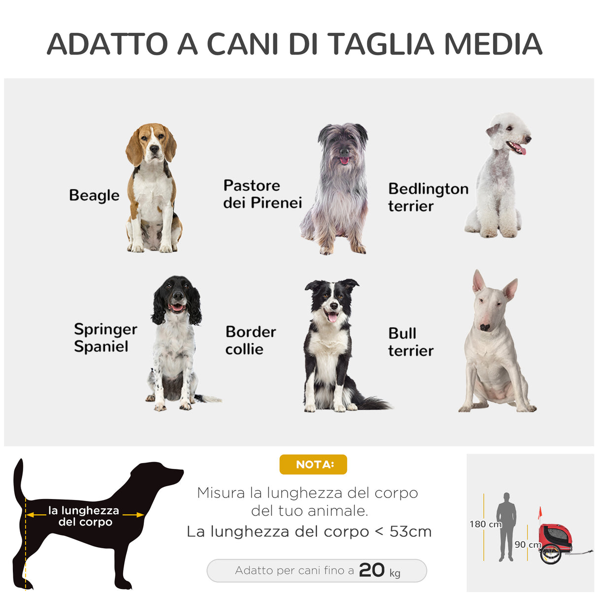 easycomfort easycomfort rimorchio bici per cani e animali domestici rosso e nero 130 x 90 x 110cm