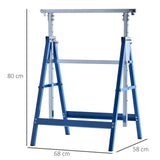 easycomfort easycomfort set 2 cavalletti da lavoro pieghevoli telescopici in tubi d acciaio 68 x 58 x 80