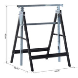 easycomfort set 2 cavalletti da lavoro pieghevoli telescopici altezza regolabile in tubi d acciaio