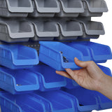 easycomfort cassetta portautensili da 44pz con scatole regolabili e rimovibili in pp blu e grigio 54x22x95 cm