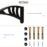 easycomfort easycomfort pensilina tettoia per porta o finestra impermeabile e anti uv in policarbonato 80 x 100 x 23 cm
