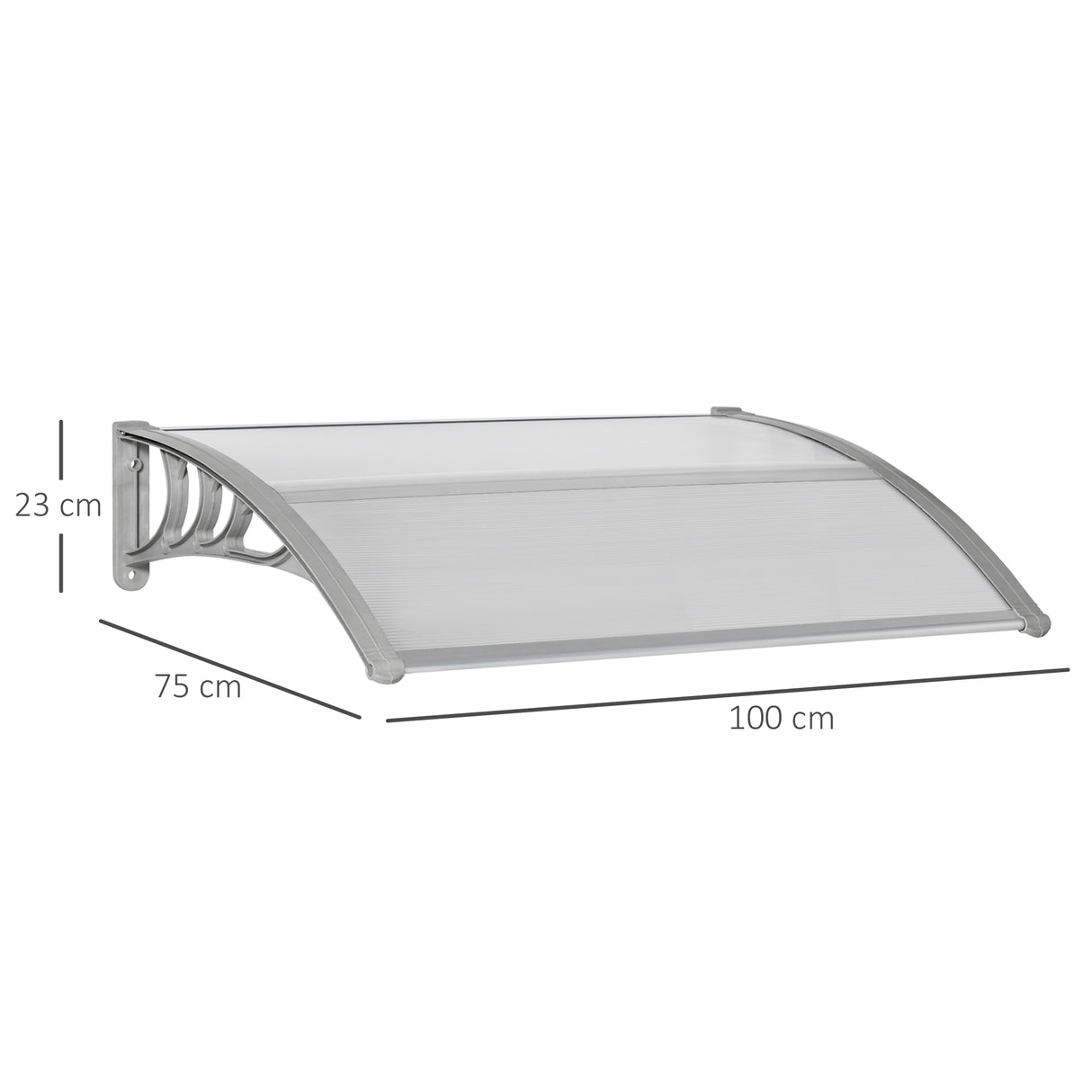easycomfort tettoia in policarbonato anti uv da esterno per porte e finestre 200x80cm