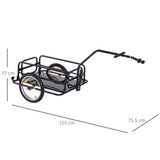 easycomfort easycomfort carrello rimorchio per bicicletta nero 156x72x82cm