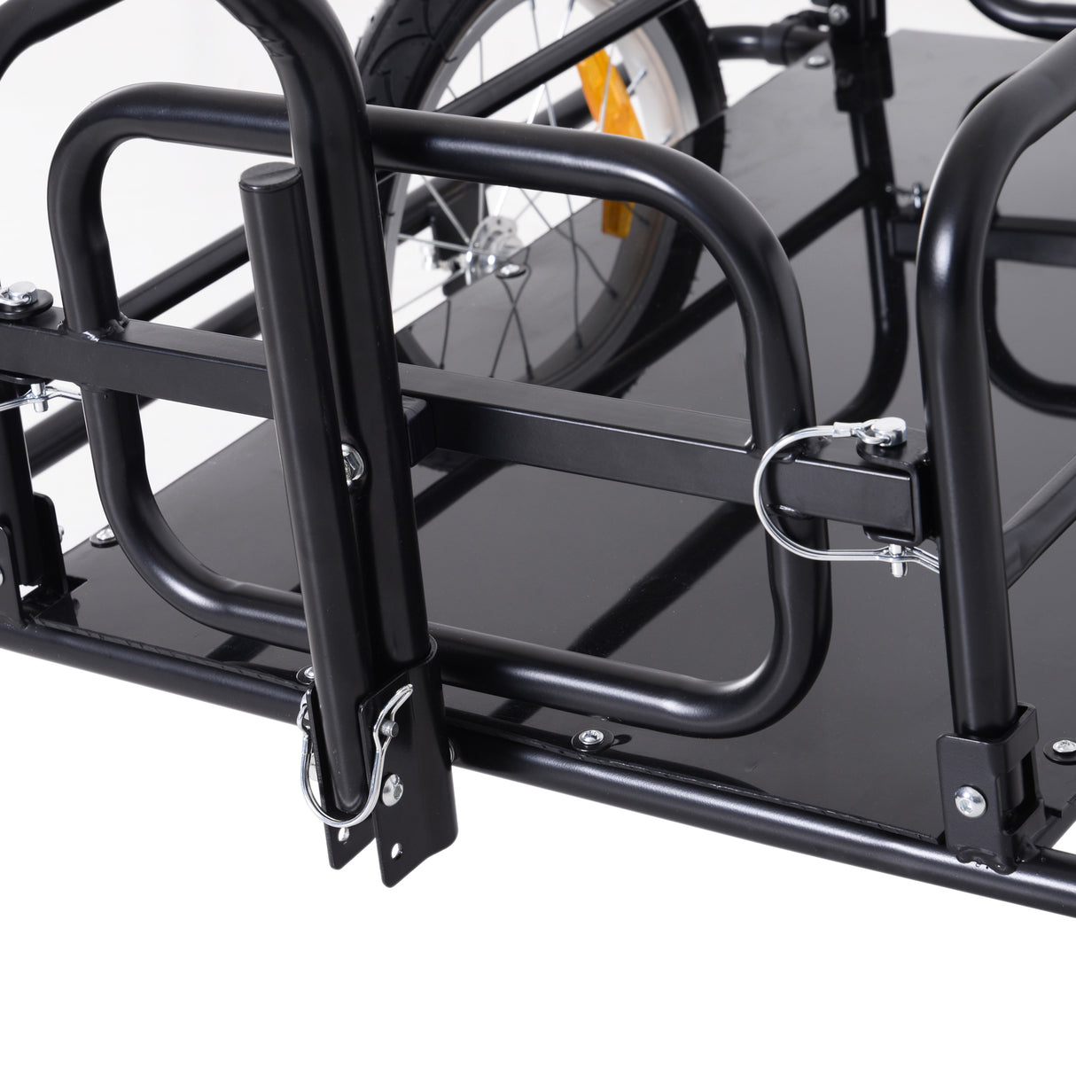 easycomfort easycomfort carrello rimorchio per bicicletta nero 156x72x82cm