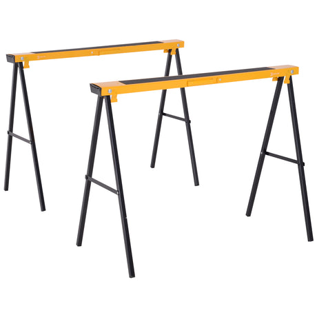 easycomfort easycomfort set 2 cavalletti da lavoro pieghevoli in acciaio portata 250kg