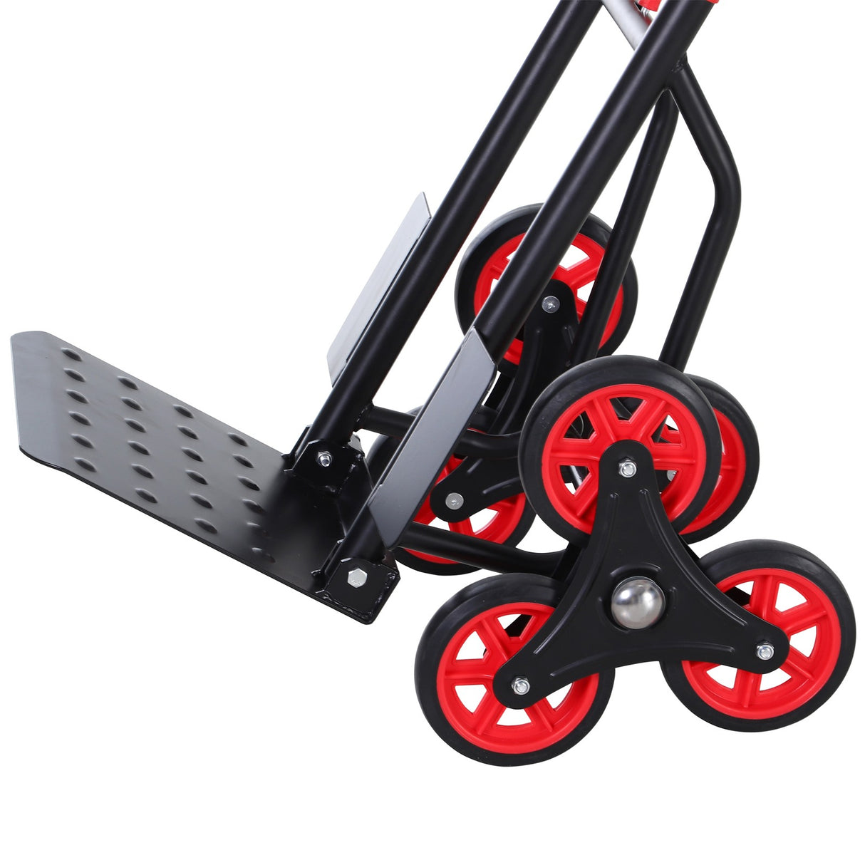 easycomfort easycomfort carrello portapacchi carichi pesanti pieghevole in metallo con 6 ruote per scale carico massimo 150kg