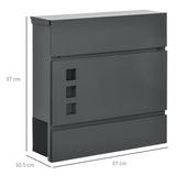 easycomfort cassetta postale in acciaio zincato con 3 fessure e 2 chiavi di sicurezza 37x10.5x37 cm grigio