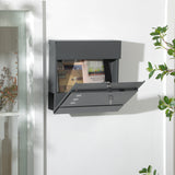 easycomfort cassetta postale in acciaio zincato con 3 fessure e 2 chiavi di sicurezza 37x10.5x37 cm grigio