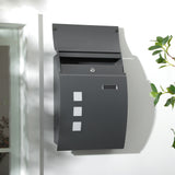 easycomfort cassetta postale ricurva in acciaio con 3 fessure e 2 chiavi di sicurezza 45x10x32 cm grigio