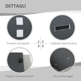 easycomfort cassetta postale ricurva in acciaio con 3 fessure e 2 chiavi di sicurezza 45x10x32 cm grigio