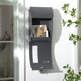 easycomfort cassetta postale ricurva in acciaio con 3 fessure e 2 chiavi di sicurezza 45x10x32 cm grigio