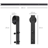 easycomfort easycomfort binario per porta scorrevole kit accessori con binario e rulli tappi in stile rustico portata 90kg acciaio al carbone nero ean 8054111845410