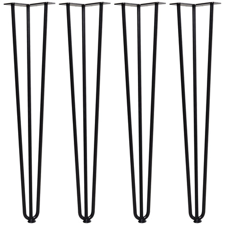 easycomfort gambe per tavoli set 4 pezzi in acciaio preforato con 20 viti incluse 12x12x71 cm nero