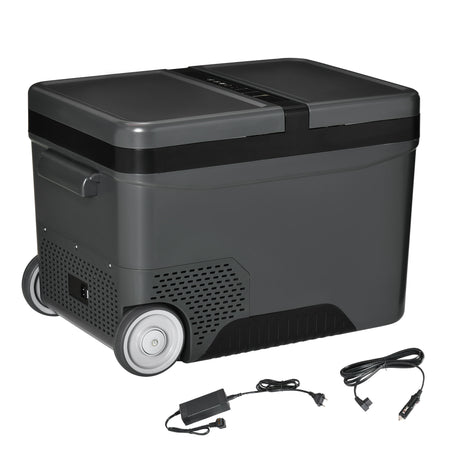 easycomfort frigo portatile elettrico a compressore da 35l con maniglia telescopica e ruote frigorifero piccolo da 12 24v dc e 110 240v ac per auto e camion