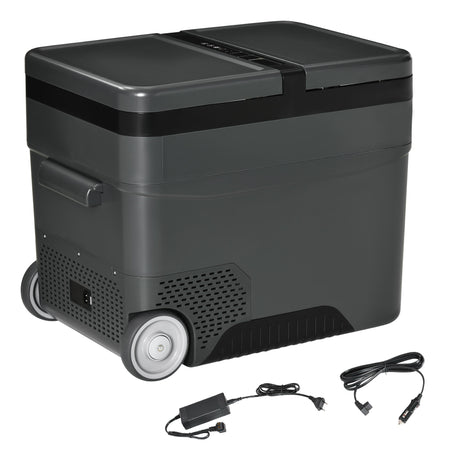 easycomfort frigo portatile elettrico a compressore da 45l con maniglia telescopica e ruote frigorifero piccolo da 12 24v dc e 110 240v ac per auto e camion