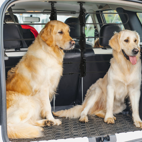 easycomfort divisorio auto per cani in acciaio e pp regolabile in larghezza e altezza 89 150x76 124 cm nero