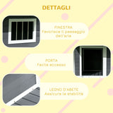 easycomfort easycomfort cuccia per cani da esterno con terrazza finestra e tetto impermeabile 124x112x105cm grigio