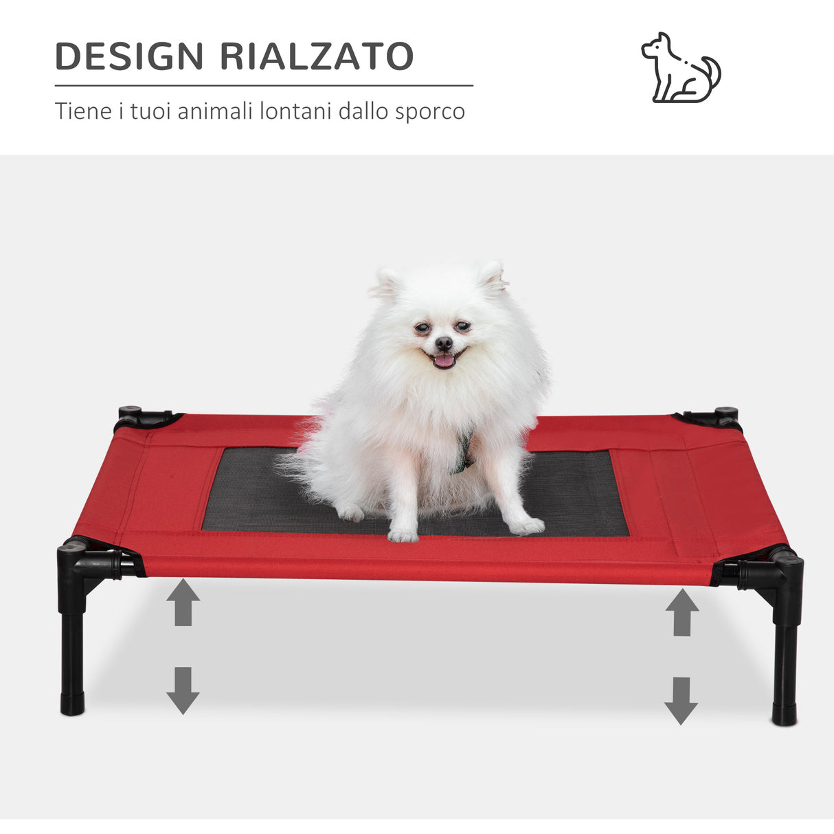 easycomfort cuccia estiva brandina per cani fino a 18kg da esterno e interno lettino per animali 76x61x18cm rosso