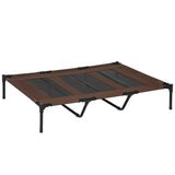 easycomfort easycomfort brandina lettino per cani pieghevole in metallo e tessuto oxford con sacca di trasporto 122x92x23cm marrone e nero